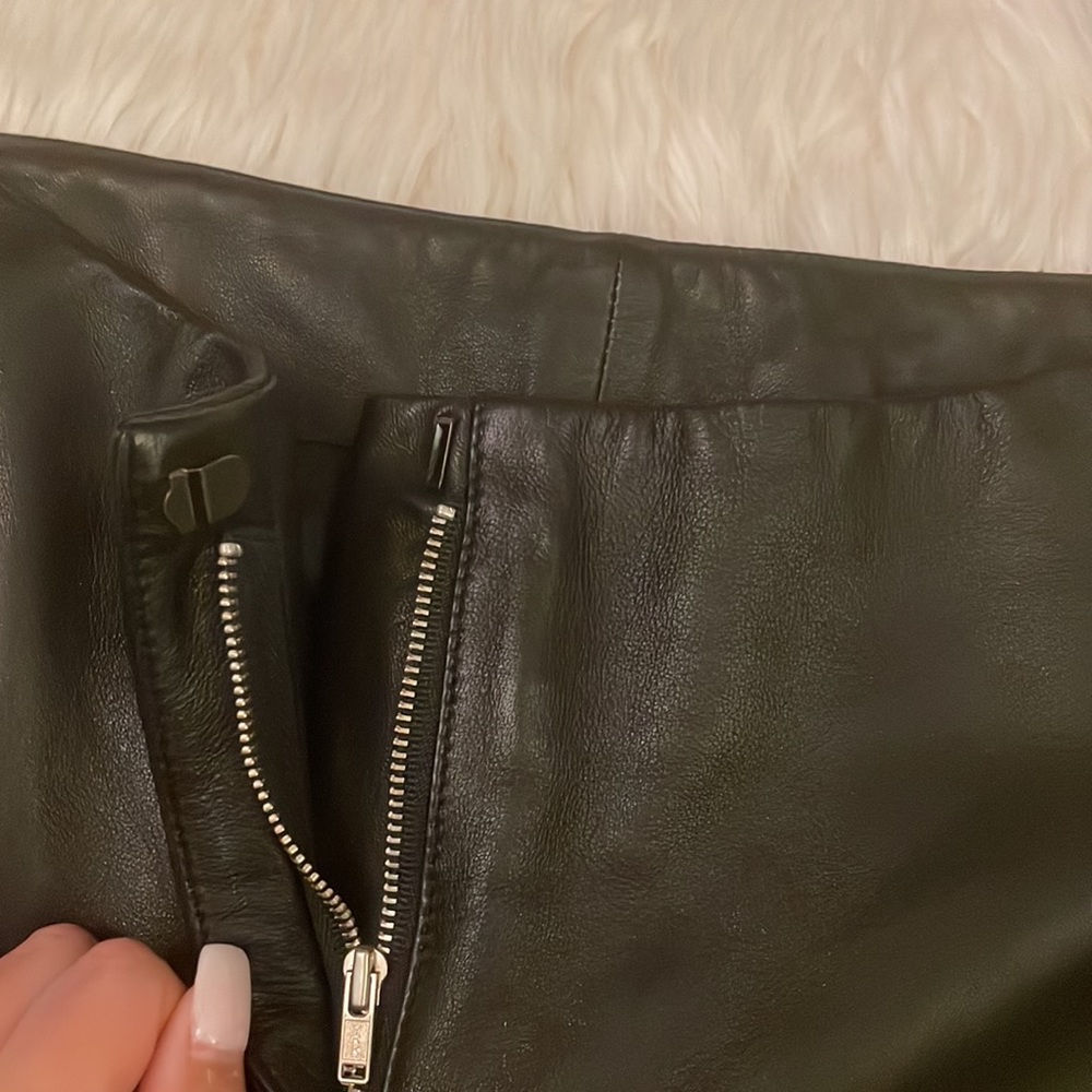 bebe Black Faux Leather Cropped Pants - Picture 3 of 7